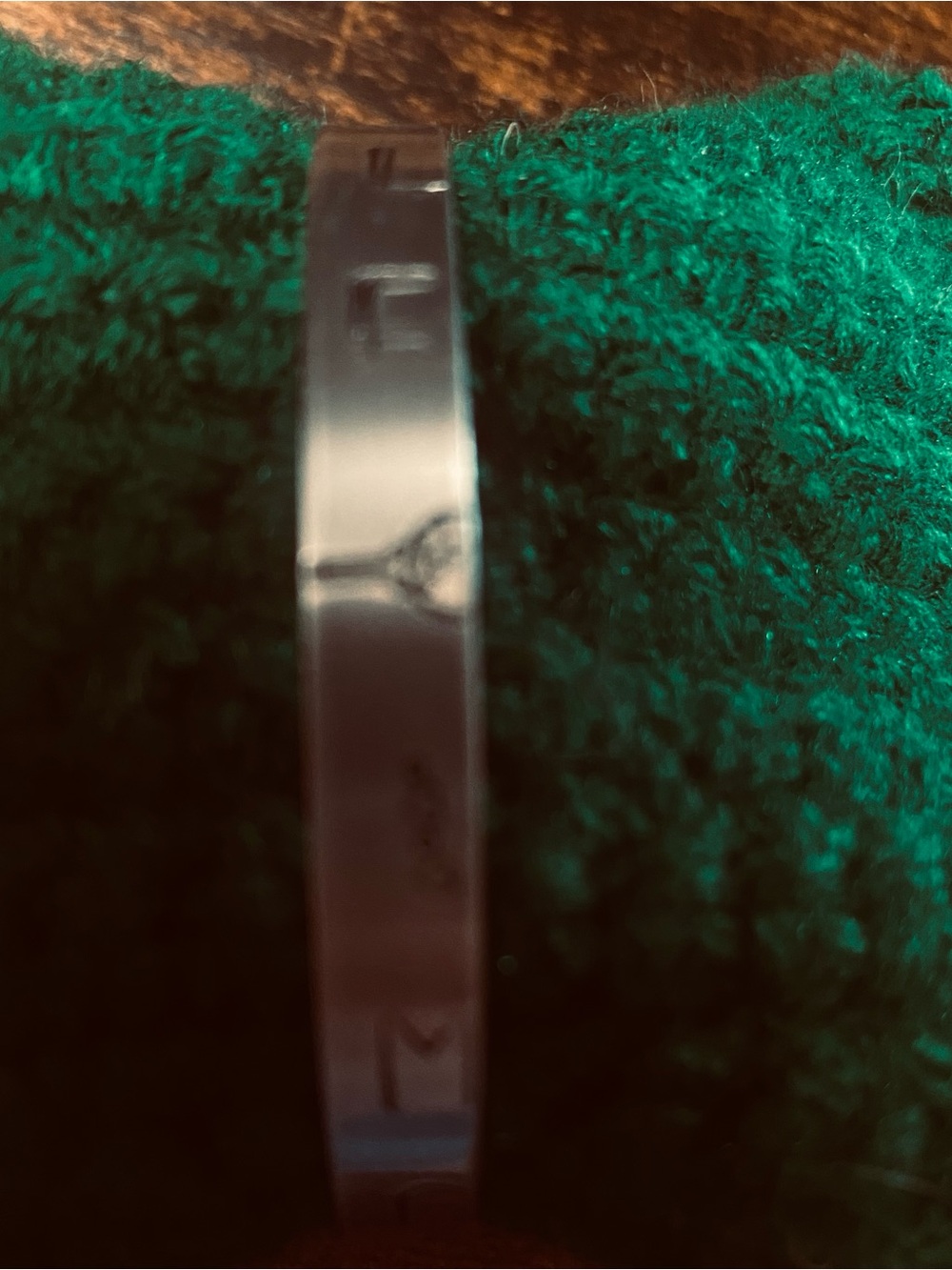 Engraved Silver-Tone Hinged Bangle Bracelet